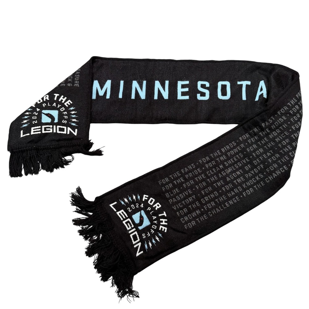 Minnesota United FC Scarf Mens Black MLS Soccer Ruffneck 2024 Playoffs Scarf